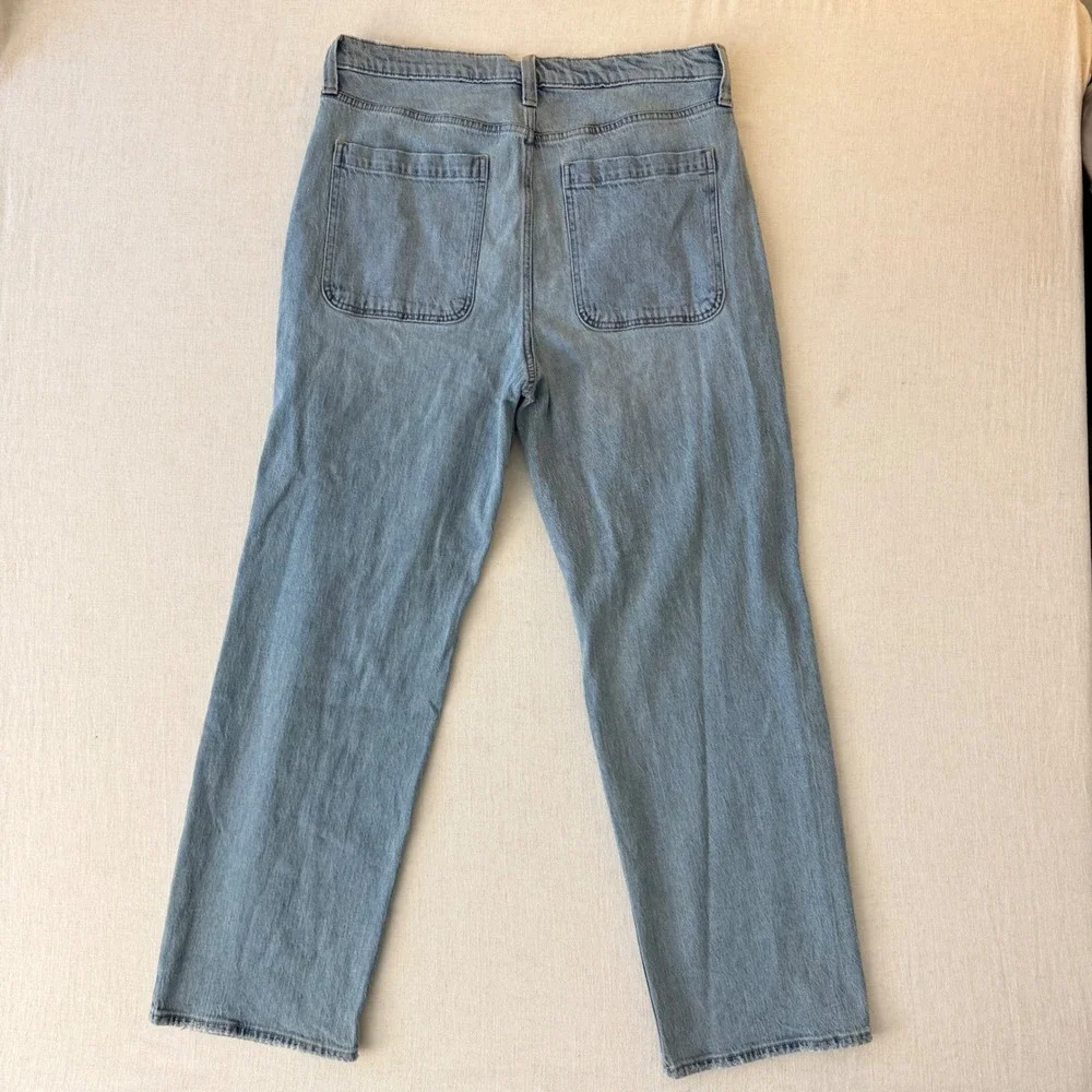 Hollister Baggy Jeans Mens 34x32 Light Wash Distressed Ripped Skater Denim